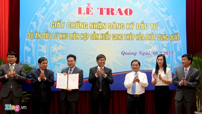 60.000 tỷ đồng xây khu liên hợp gang thép tại Dung Quất